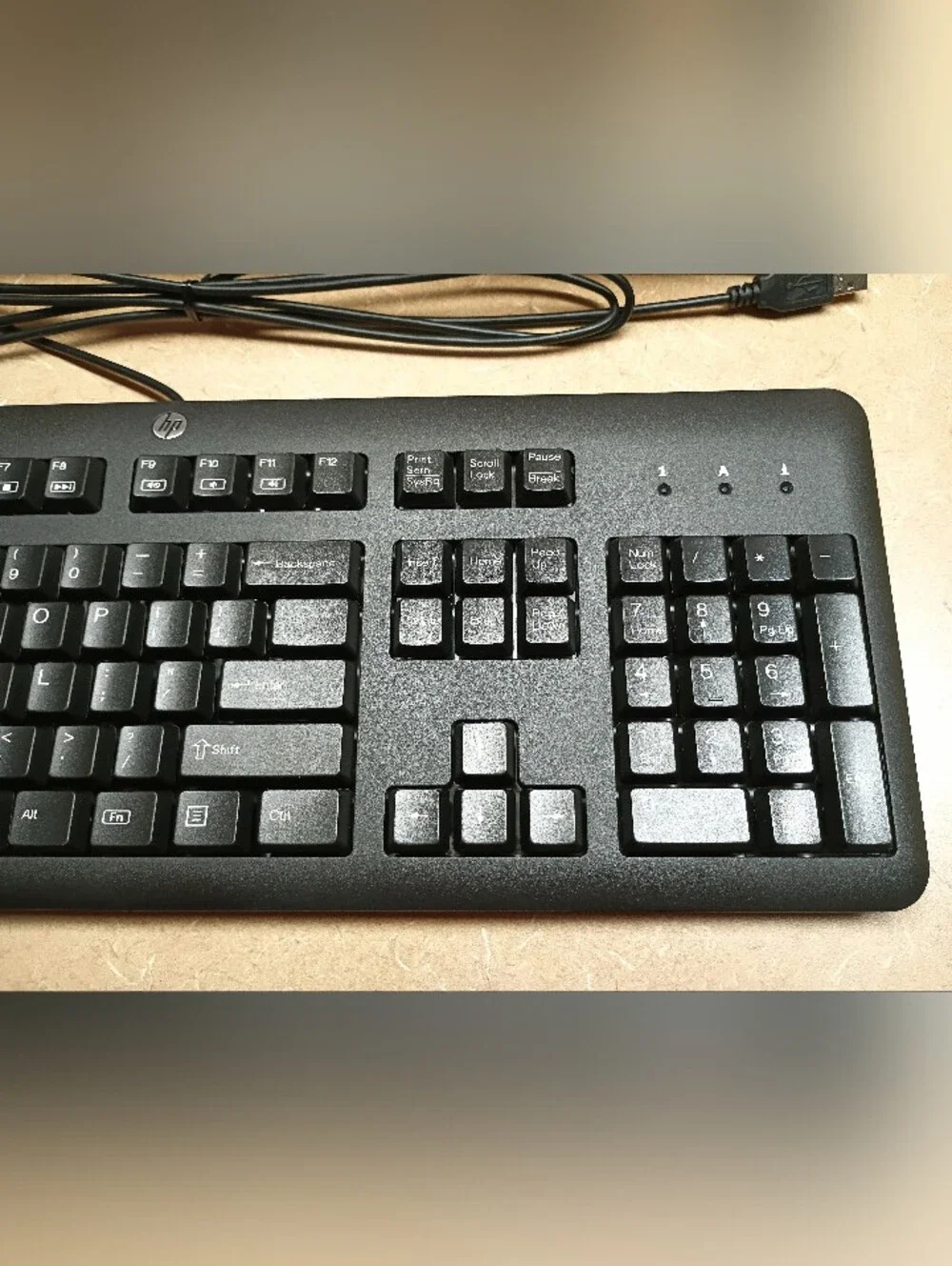 HP Black USB Wired Full-Size Keyboard with Number Pad